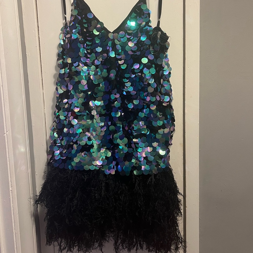 Blue & Purple Sequin Mini Dress S